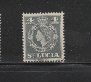 ST. LUCIA #160  1953  4c  QEII      F-VF  USED