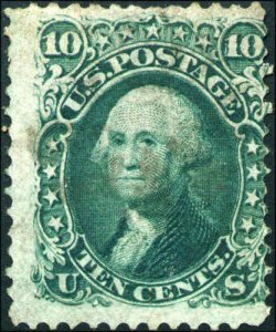 1868 US Stamp #96 10c Very Thin Used F Grill Catalogue Value $250 Certified 