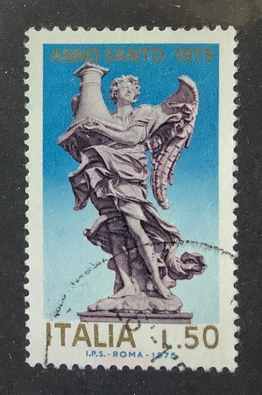 Italy 1975  Scott 1176 used - 50 l,  Holy year, Angel Holding Column by Bernini