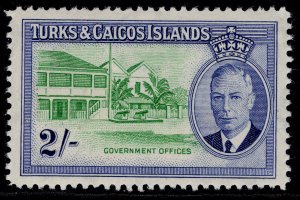 TURKS & CAICOS ISLANDS GVI SG231, 2s emerald & ultramarine, NH MINT.