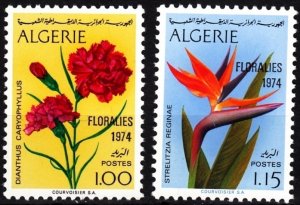 ALGERIA 1974 Flowers. Pink Orchid, Overprinted. Complete, MNH