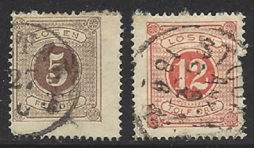 Sweden - Scott # J3 J5 and J6 - First Postage Dues Perf 14 - SCV: $85 - 2 Scans