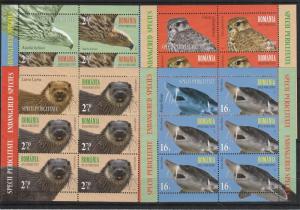 ROMANIA STAMPS 2017, FAUNA ANIMALS, MNH, KLBG Eagle US Falcon