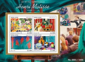 SIERRA LEONE - 2015 - Henri Matisse - Perf 4v Sheet -Mint Never Hinged