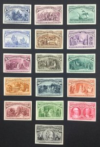 momen: US Stamps #230P4-245P4 PLATE PROOF ON CARD LOT #70100-11