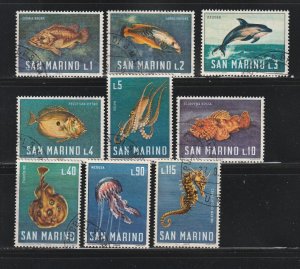 San Marino 643-651 U Fish (B)