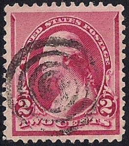 220 2 cent Fancy Cancel Washington Carmine Ros Stamp used VF