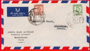 aa4067 - IRAQ - POSTAL HISTORY -  AIRMAIL COVER to SWEDEN  1951