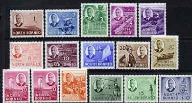 North Borneo 1950-52 KG6 full face definitive set complet...