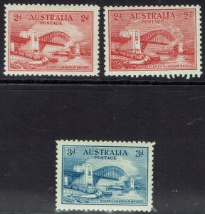 AUSTRALIA 1932 BRIDGE 2D BOTH PRINTINGS AND 3D