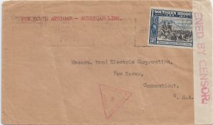 Southern Rhodesia to New Haven, CT 1942 Rhodesian Censor (C5017)