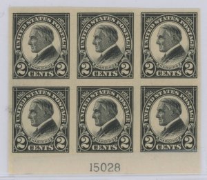 United States #611 Mint (NH) Plate Block