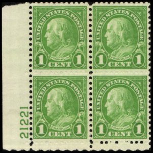 US #632 FRANKLIN MNH LL PLATE BLOCK #21221