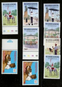 BARBADOS Large stamp accumulation Most MNH plate blocks gutter pairs Much value!