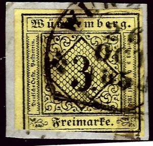 Wurttemberg SC#2 Used on piece F-VF...Worth a look!