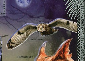 Owls Stamp Birds Asio Flammeus Asio Otus Strix Varia S/S MNH #3632-3635 