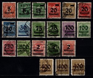 Germany 1923 Surch. with Value in Tausend or Millionen, Part Set [Used]