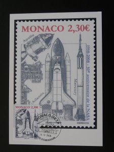 space 50 years of NASA Apollo Mercury Atlantis maximum card Monaco 2008