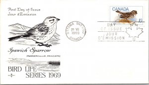 Canada 1969 FDC - Bird Life Series - Ottawa Ontario - F57848