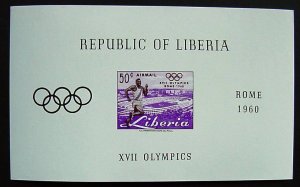 Liberia, Scott C127, MNH Souvenir Sheet - 1960 Rome Olympics