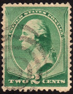 1887, US, 2c, Used, George Washington, Sc 213, XF-91