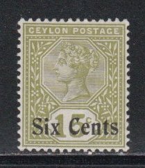 Ceylon # 159,  Queen Victoria, Surcharged  Mint LH,