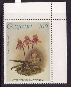 Guyana-Sc#1109a- id9-unused NH 100c-Flowers-Orchids-wmk Lotus Bud Multiple-1985-