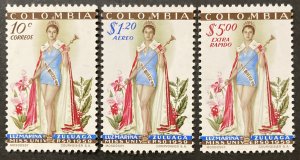 Colombia 1959 #697,c317-8, Miss Universe, MNH, CV $47.55