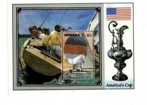 Grenada 1987 - America's Cup Boats - Souvenir Stamp Sheet - Scott #1495 - MNH