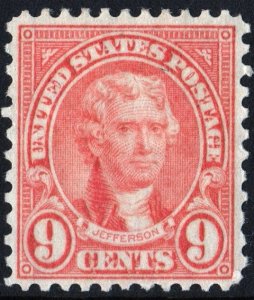 SC#641 9¢ Jefferson (1927) MLH