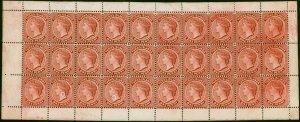 Turks Is 1889 1d Pale Rosy Lake SG64 SG64b & SG64c V.F MNH Complete Sheet of 30