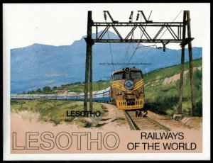 Lesotho 1984 - Trains - IMPERF Souvenir Stamp Sheet - Scott #458 - MNH