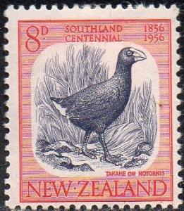 New Zealand 315 - Mint-H - 8p Takahe Bird (1956) (cv $1.25)