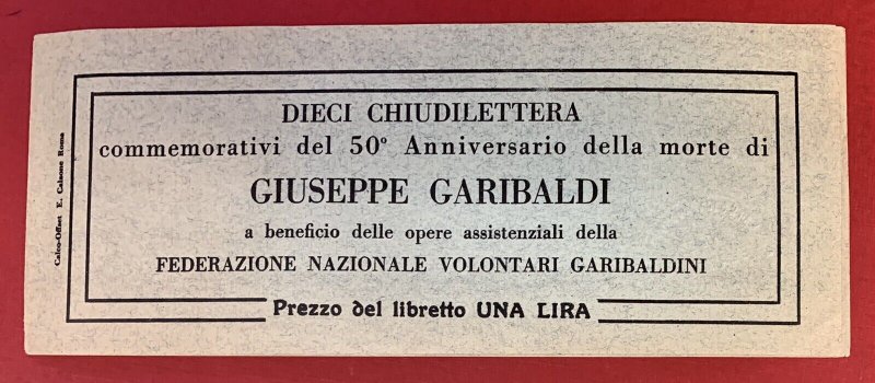 Garibaldi, 1932, 5 Diff. Booklets, Each with a Pane of 10 Poster Stamps, Rare 