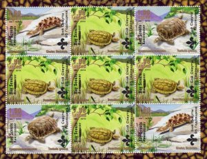 Abkhazia 1999 TURTLES SCOUT ANNIVERSARY Sheet Perforated Mint (NH)