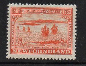 Newfoundland Sc 218 1933 8c Gilbert leaving Plymouth stamp mint