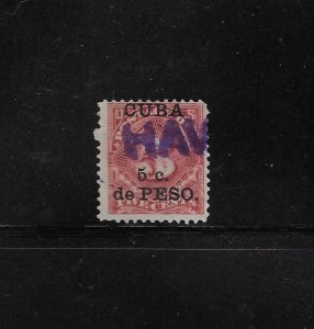 Cuba Stamps: #J3; 5c 1899 Overprint Postage Due; Used; HAV(ANA) SL Cancel