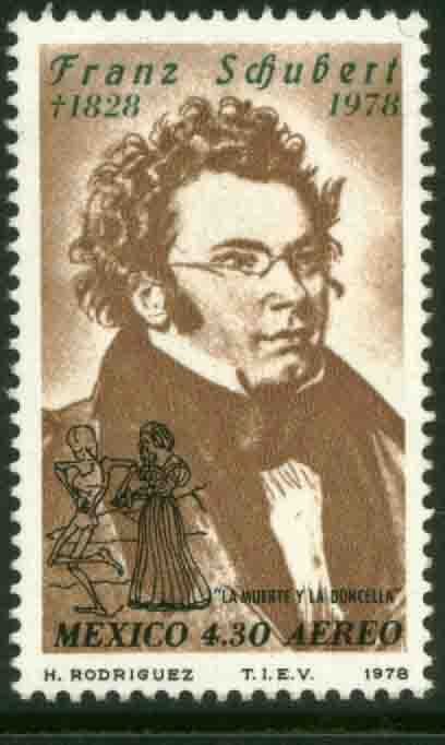 MEXICO C587 150th Anniv of the death of Franz Schubert MINT, NH. VF.