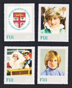 Fiji Diana Princess of Wales 21st Birthday 4v 1982 MH SC#470-473 SG#640-643