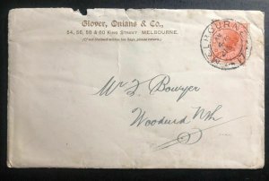 1903 Melbourne Australia Commercial Cover To Woodend