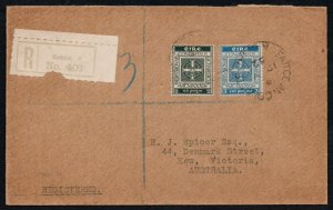 1932 Eucharistic Congress set on full-rate Registered FDC to Australia.
