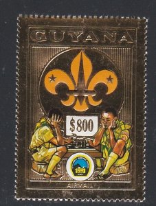 Guyana # Mi3991, Boy Scouts Gold Foil, Mint NH