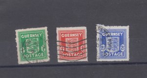 Guernsey 1941/44 set 3 Arms values - Superb used