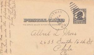 United States Jersey Pitman 1909 duplex  Postal Card  Small creases and edge ...