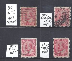 Canada # 90 USED KEVII SELECTION OF SHADES, TYPES VARIETIES BS27449