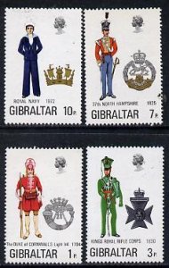 GIBRALTAR - 1972 - Military Uniforms, Series IV - Perf 4v Set -Mint Never Hinged