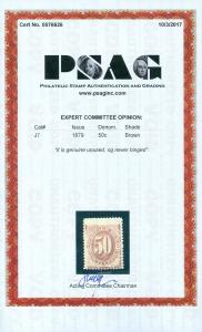 EDW1949SELL : USA 1879 Scott #J7 MNH Fresh & Choice stamp PSAG Cert Cat $1,600.