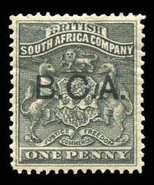 British Central Africa #1 (SG 1) Cat£12, 1891-95 1p black, hinged