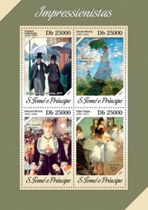 St Thomas - 2013 Impressionist Painters  4 Stamp Sheet ST13615a