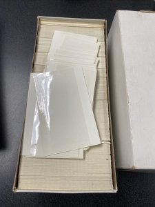 Unbranded WHITE archival cards X 1000 stamp collection 4 1/4 x 2 3/4